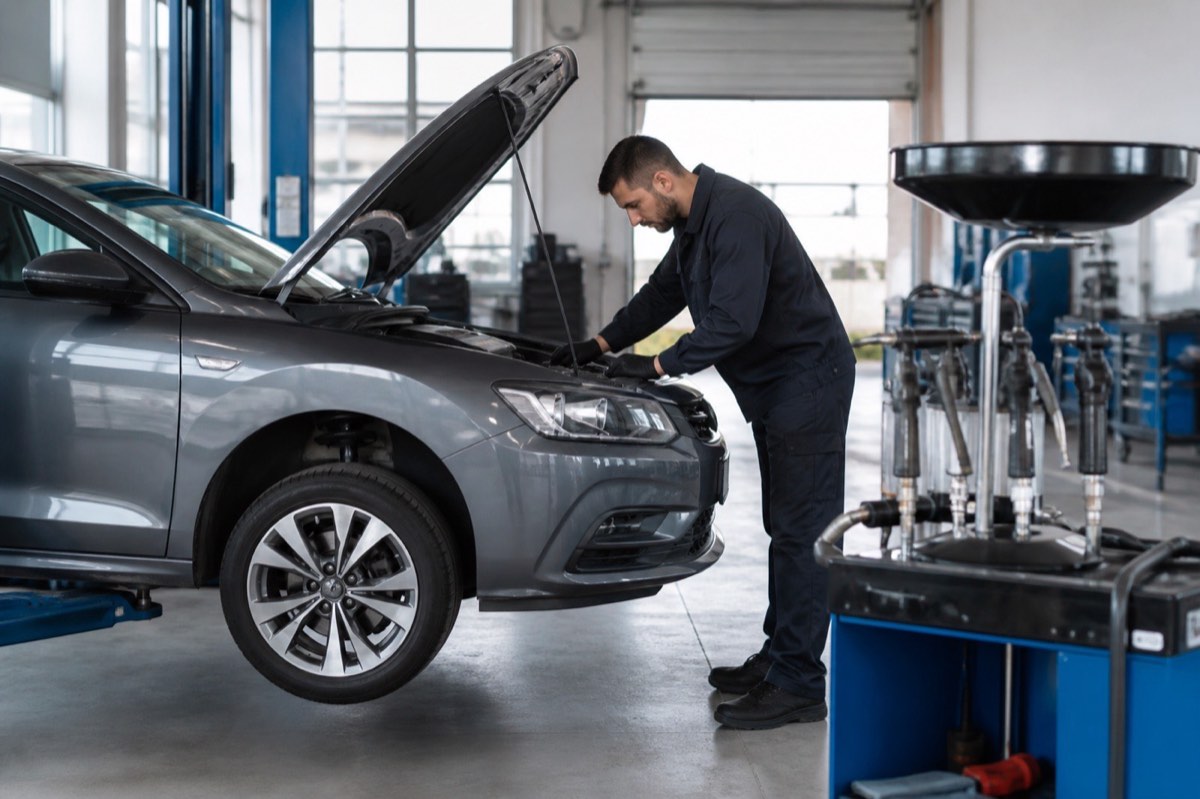 Manutenzione di un’automobile in officina